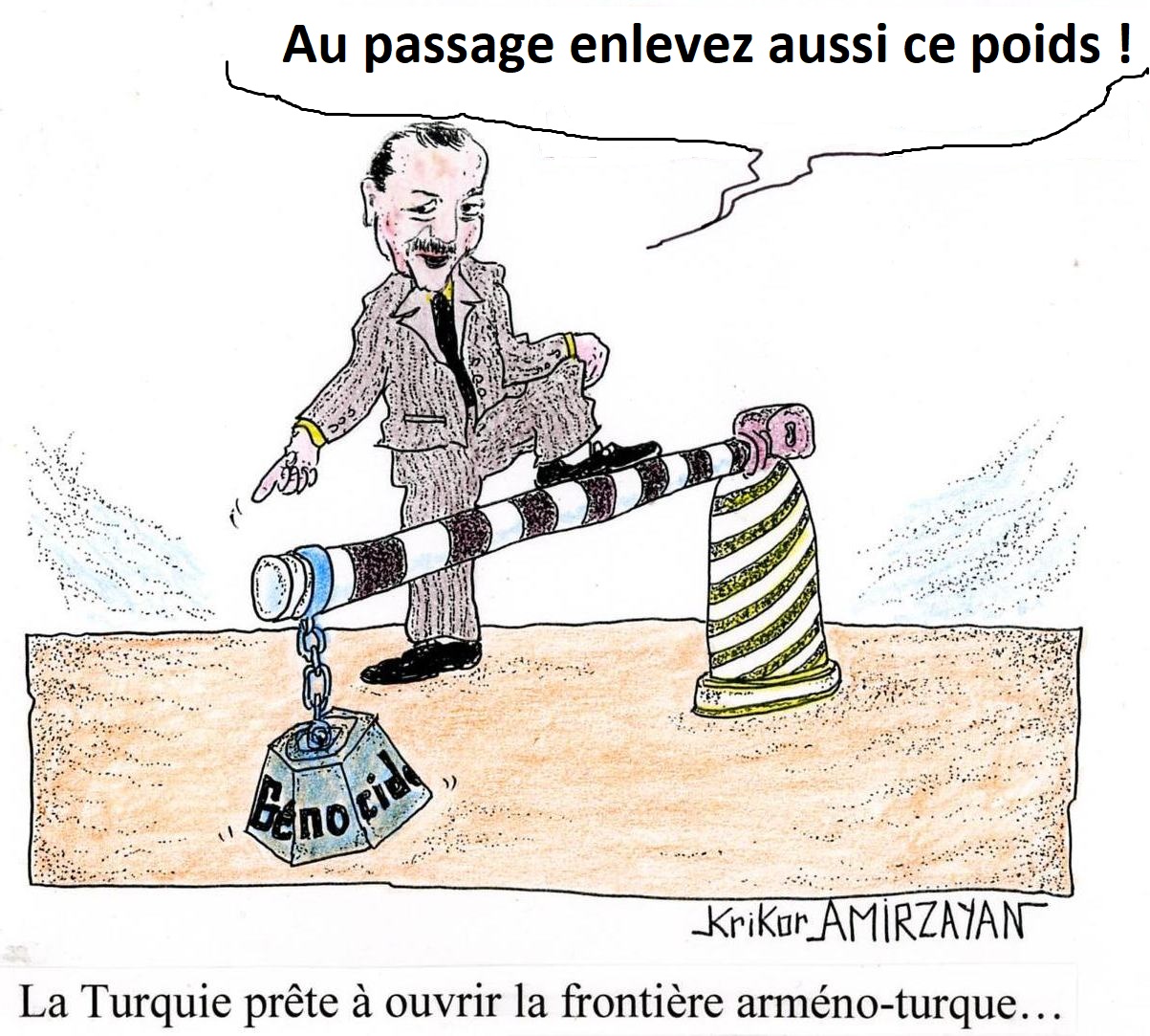 Des travaux sont en cours pour installer un poste de contrôle à la frontière arméno-turque près du pont de Margara en Arménie