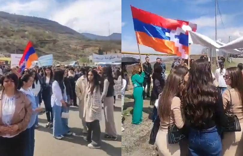 Aux slogans de « Nous n&rsquo;abandonnons pas ! » des centaines de femmes de l&rsquo;Artsakh ont organisé une marche de protestation