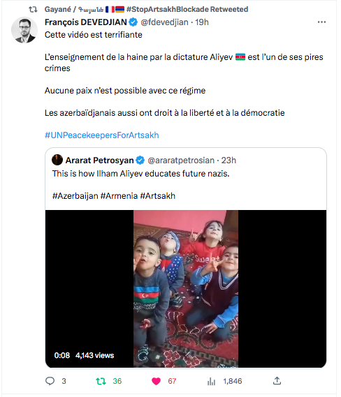François Devedjian : l&rsquo;enseignement de la haine en Azerbaïdjan