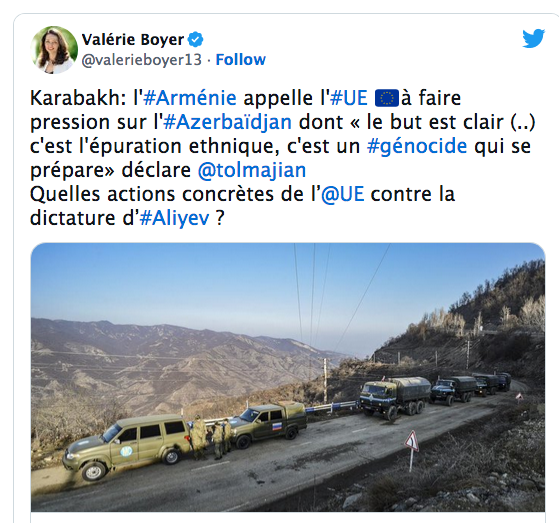 Valérie Boyer : l&rsquo;Arménie appelle l&rsquo;UE à faire pression sur l&rsquo;Azerbaïdjan