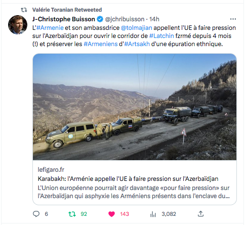 JC Buisson : Appel d&rsquo;Hasmik Tolmajian à l&rsquo;UE