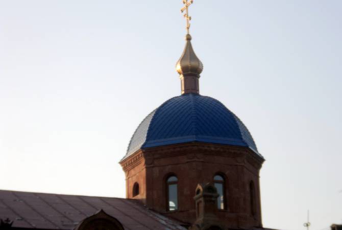Dans le village de Yeraskh (Arménie) construction en cours d’une chapelle russe orthodoxe, dédiée à la mémoire de l&rsquo;équipage de l’hélicoptère russe abattu par l&rsquo;Azerbaïdjan