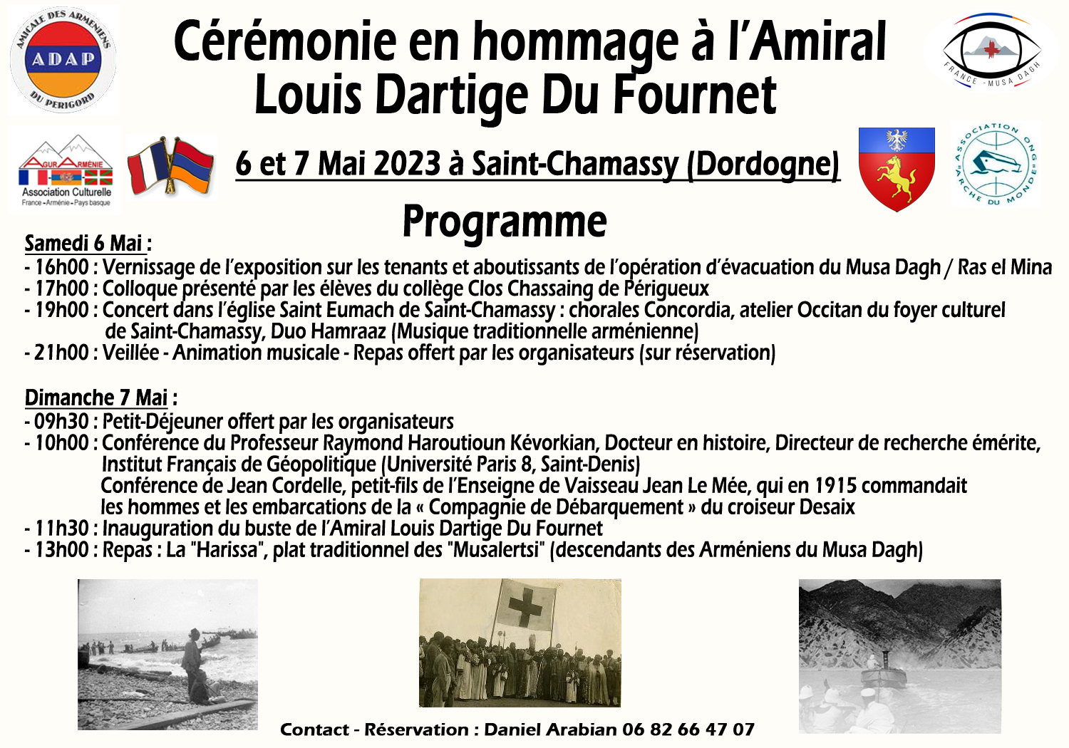 Hommage à l&rsquo;Amiral Louis Dartige du Fournet, ainsi qu&rsquo;aux Arméniens & Marins