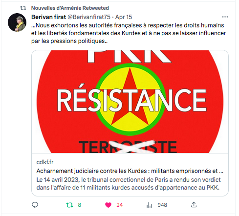Berivan Firat : la France doit respercter les droits des Kurdes