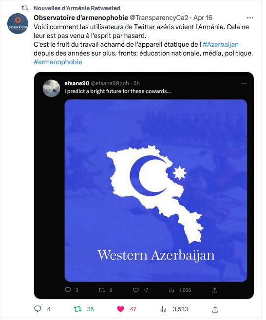 Obserbatoire de l&rsquo;armenophobie : la vision azerbaïdjanaise de l&rsquo;Arménie