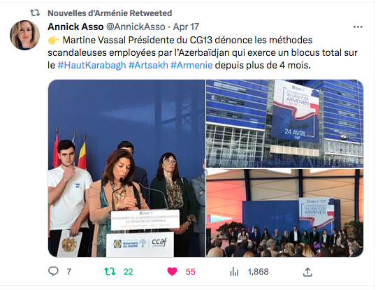 Annick Asso : Martine Vassal dénonce l&rsquo;Azerbaïdjan
