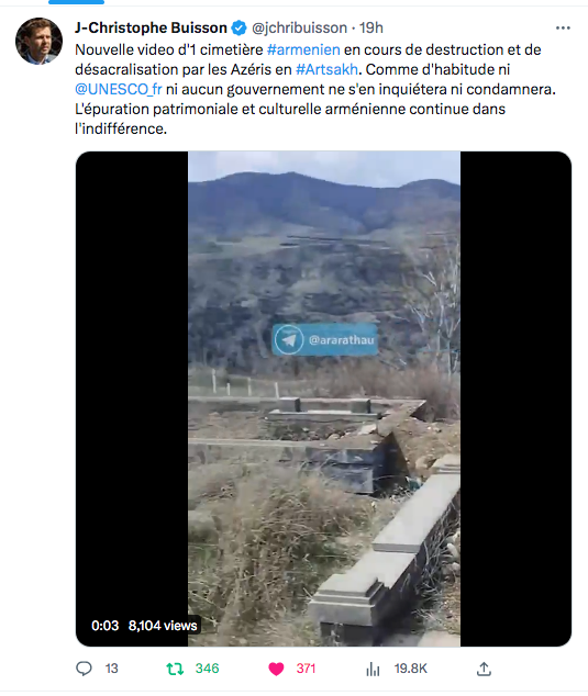 JC Buisson : destruction de cimetière aménien en Artsakh