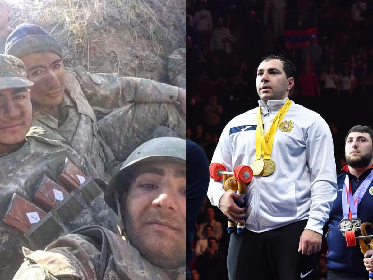 Le champion d&rsquo;Europe d’haltérophilie, Davit Hovhannisyan (Arménie) a participé à la guerre de 44 jours en Artsakh