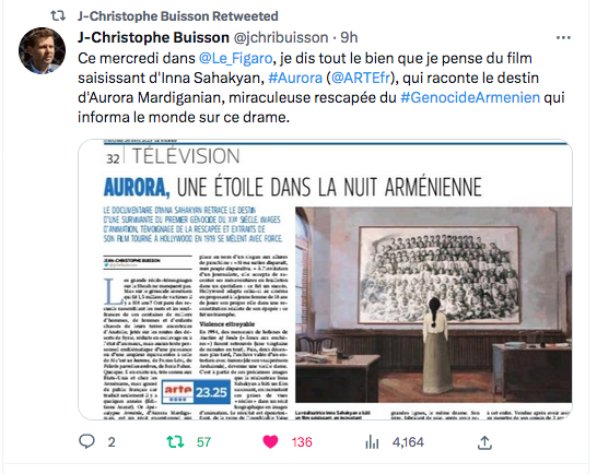 JC Buisson : Aurora Mardiganian ce mercredi dans le Figaro