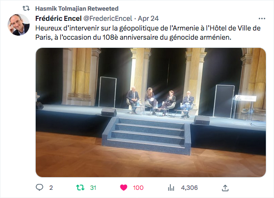 Frédéric Encel : La géopolitique de l’Armenie à l’Hôtel de Ville