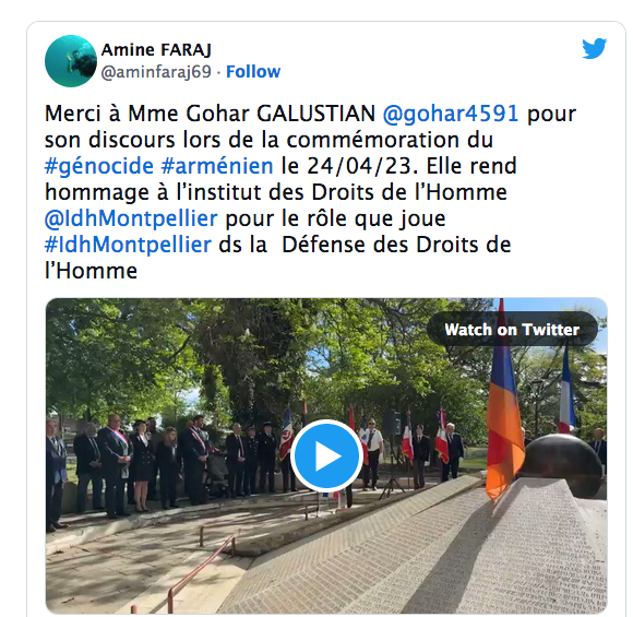 Amine Faraj : merci à Gohar Galustian