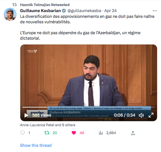Guillaume Kasbarian : l&rsquo;Europe ne doit pas dépendre du gaz de l&rsquo;Azerbaïdjan