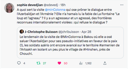 Sophie Devedjian : Mme Colonna devrait relire « Le loup et l&rsquo;Agneau »