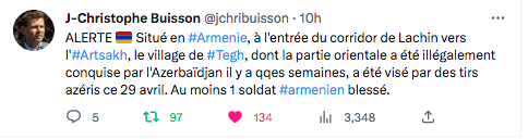 JC Buisson : soldat arménien blessé à Tegh