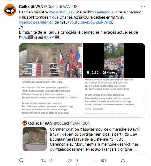 Collectif Van : Commémoration  à Issy-les-Moulineaux