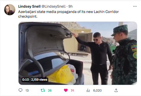 Lindsey Snell : la propagande sur le nouveau point de contrôle azerbaidjanais