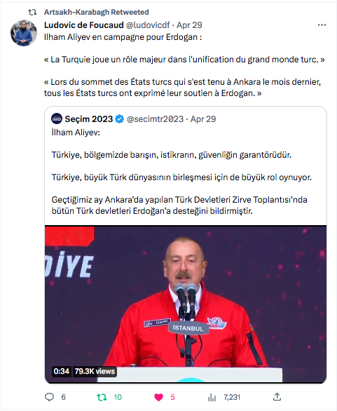 Ludovic de Foucaud : Aliev exalte le panturquisme