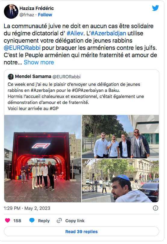 Frédéric Aziza : La communauté juive ne doit en aucun cas être solidaire du régime dictatorial d’ #Aliev