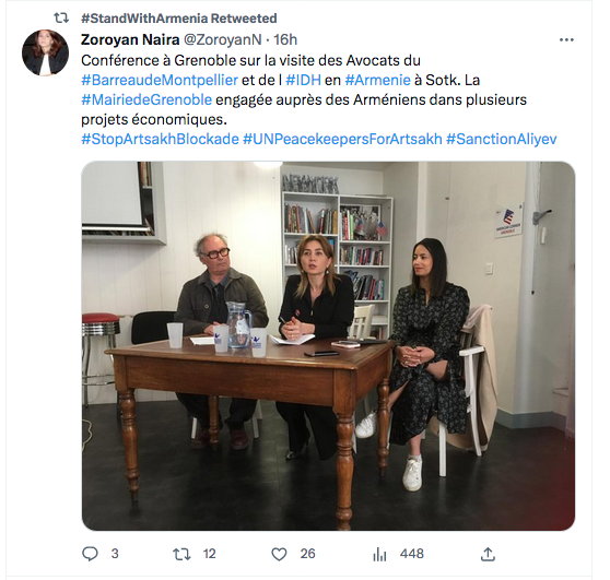 Zoroyan Naira : Conférence à Grenoble sur la visite des avocats à Sotk