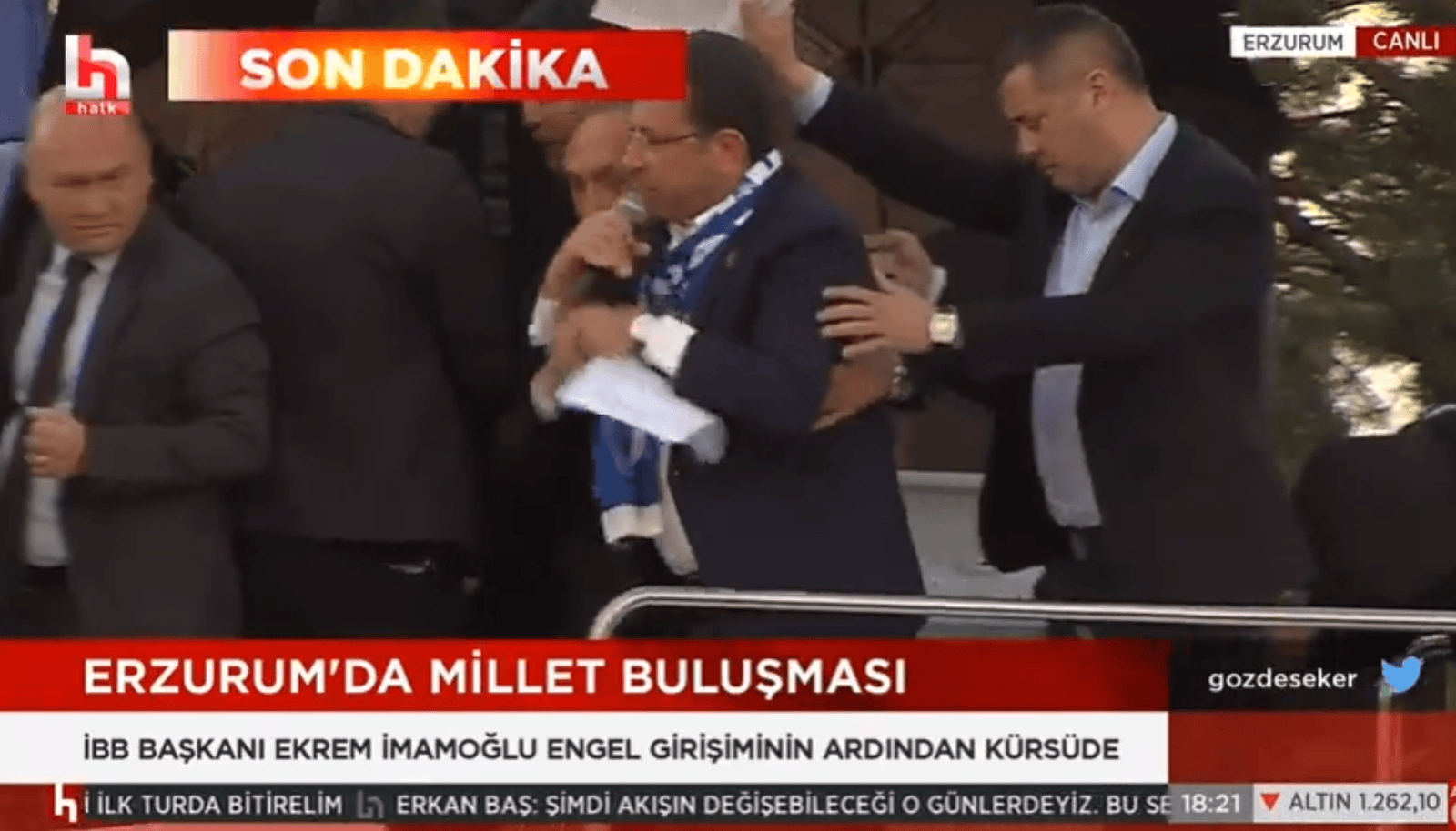 Le bus de campagne du maire d&rsquo;Istanbul caillassé