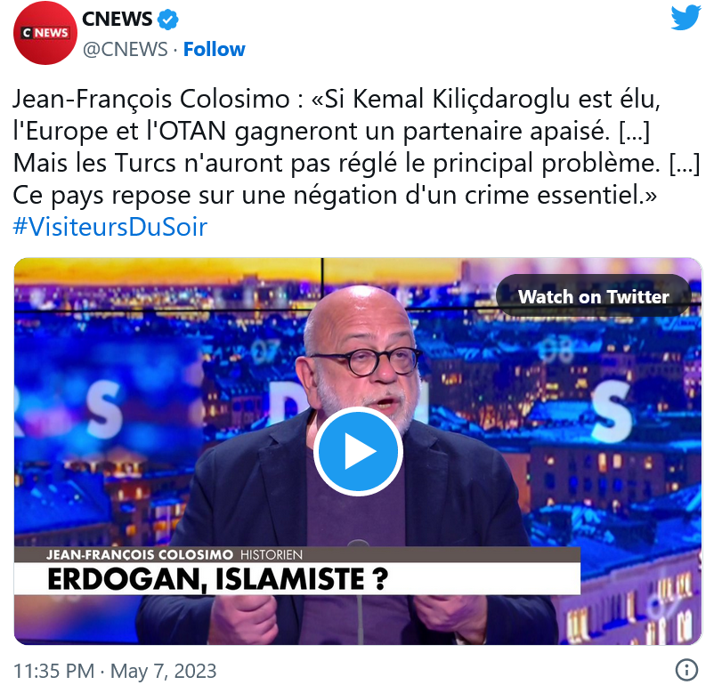 Jean-François Colosimo : la Turquie repose sur une négation d&rsquo;un crime essentiel.