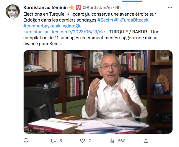 Kurdistan au féminin : sondage favorable à Kiliçdaroglu