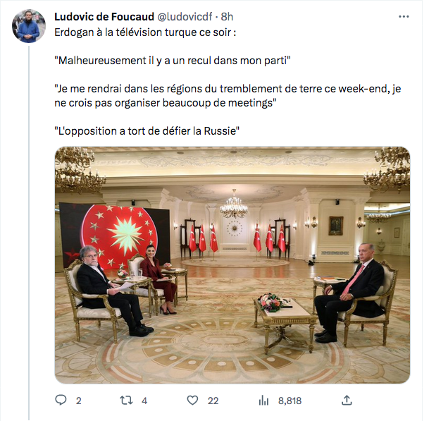 Ludovic de Foucaud : Erdogan à la télévision
