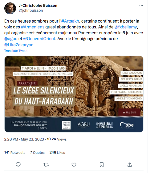 JC Buisson : l&rsquo;inititive de F.X Bellamy au Parlement européen