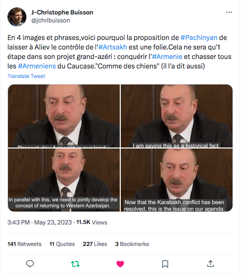 JC Buisson : pourquoi la position de Pashinyan est une folie