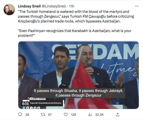 Lindsey Snell : nouvelle déclaration panturquiste de Cavusoglu
