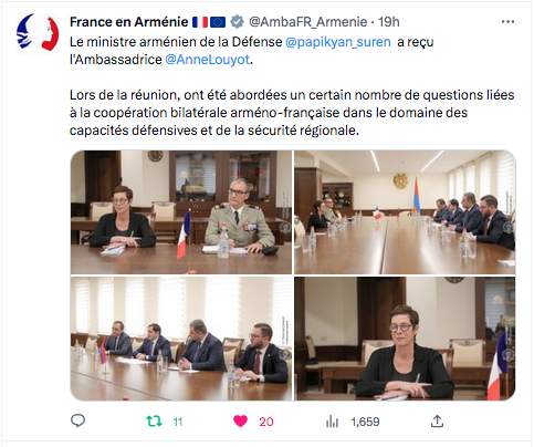 France en Arménie : Suren Papikyan reçoit SE Anne Louyot
