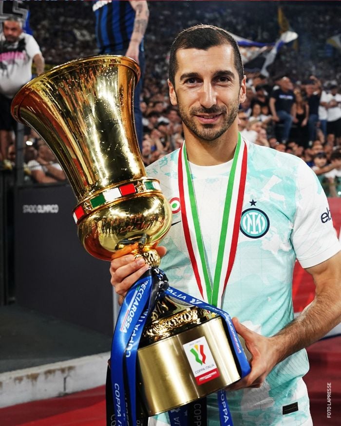 Avec la Coupe d’Italie, Henrikh Mkhitaryan a remporté le 21e titre