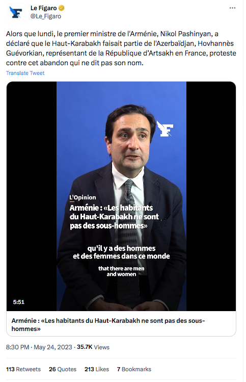 Le Figaro : Hovhannès Guévorkian proteste contre cet abandon qui ne dit pas son nom
