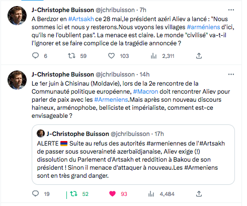 JC Buisson : La menace claire d&rsquo;Aliev à Berdzor