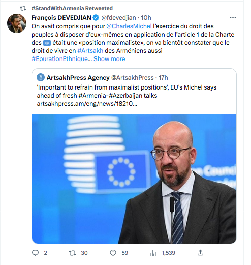 François Devedjian : Charles Michel et l&rsquo;Artsakh