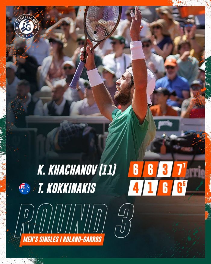 Roland Garros. L’arméno-russe Karen Khachanov est en 1/8 de finale