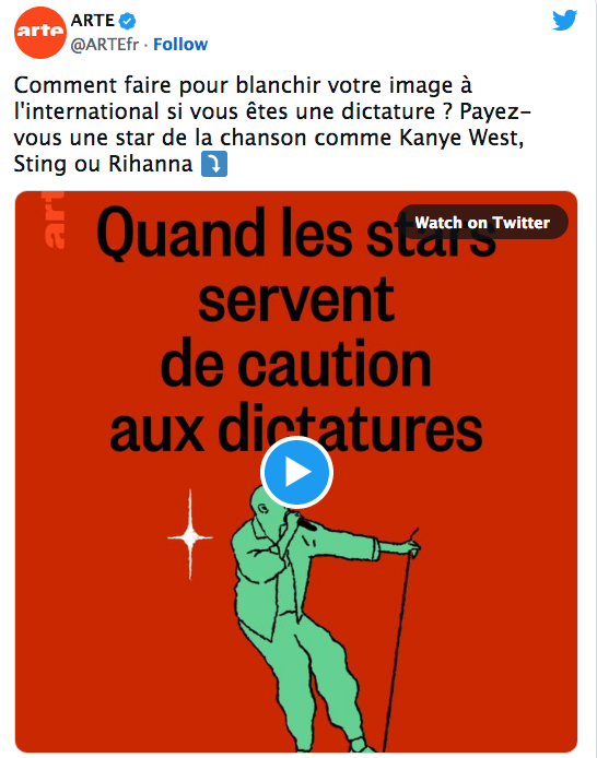 Arte : Comment faire pour blanchir votre image à l&rsquo;international si vous êtes une dictature ?