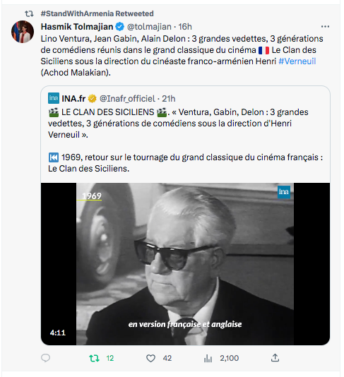 Hasmik Tolmajian : Le Clan des Sicilliens de Henri Verneuil