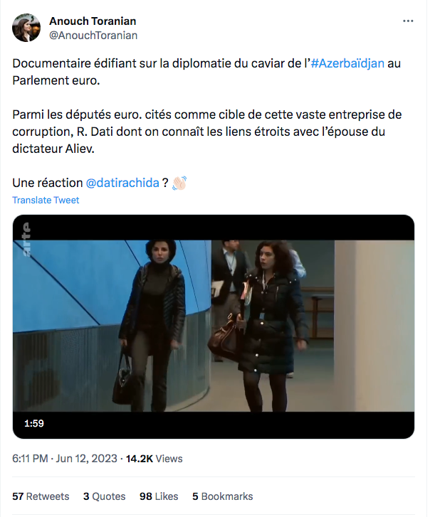 Anouch Toranian : Documentaire édifiant sur la diplomatie du caviar sur Arte