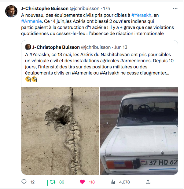 JC Buisson : absence de réaction internationale aux violations du cessez-le-feu