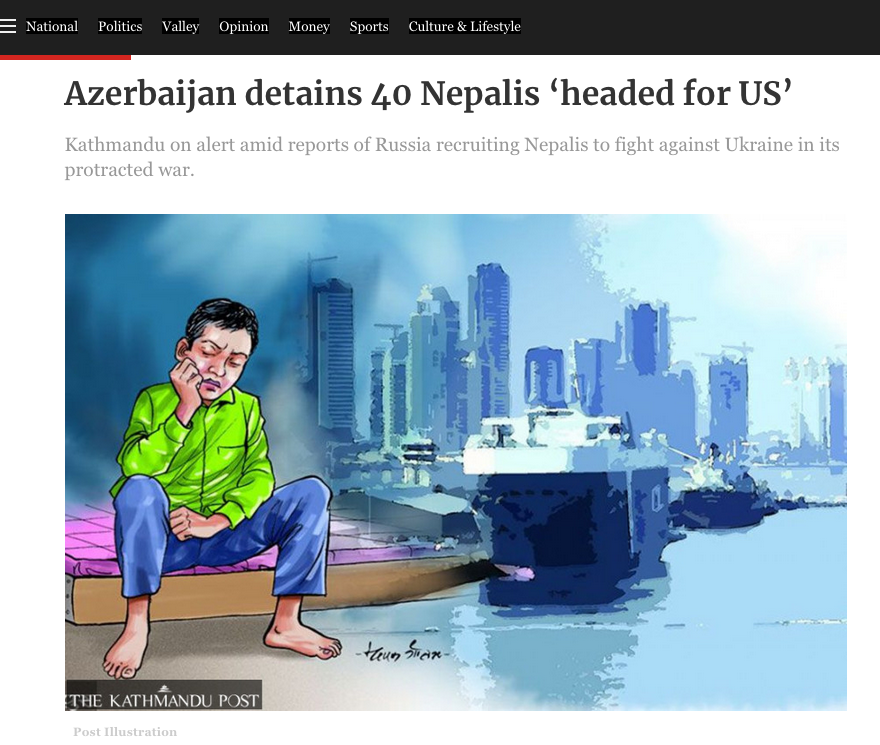 L&rsquo;Azerbaïdjan retient 40 Népalais en route pour les États-Unis