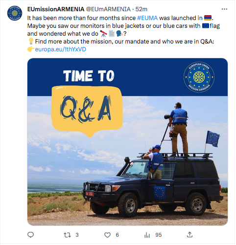 UEmissionARMENIA : 4 mois de présence d&rsquo;observateurs