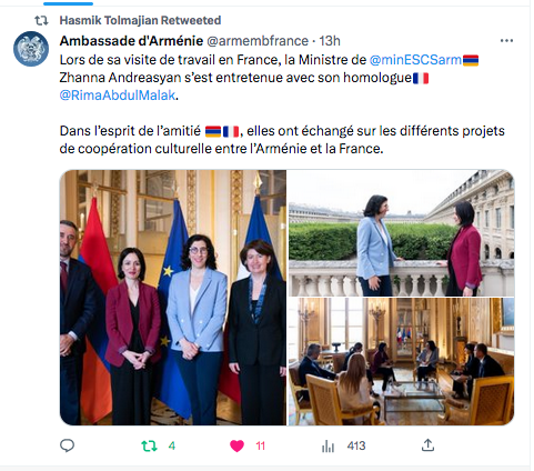 Hasmik Tolmajian : La ministre arménienne de la culture en France