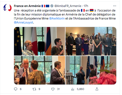 Ambassade de France : réception pour Anne Louyot et Andrea Wiktorin
