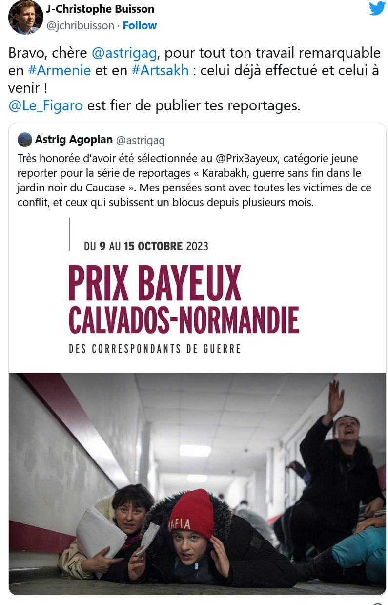 J.C. Buisson : Le figaro fier de publier les reportages d&rsquo;Astrig Agopian