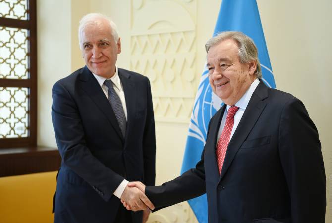 Le président arménien Vahagn Khatchatryan a présenté au Secrétaire général de l’ONU Antonio Guterres, la situation humanitaire en Artsakh suite au blocus de l’Azerbaïdjan