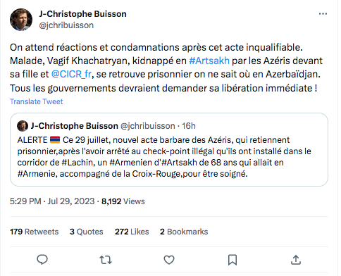 On attend les réactions gouvernementales après l&rsquo;enlèvement de Vagif Khachatryan
