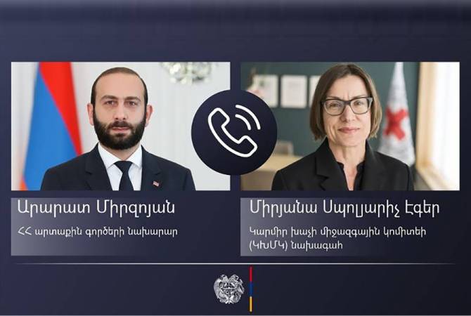 Ararat Mirzoyan et la présidente du CICR discutent de la crise humanitaire