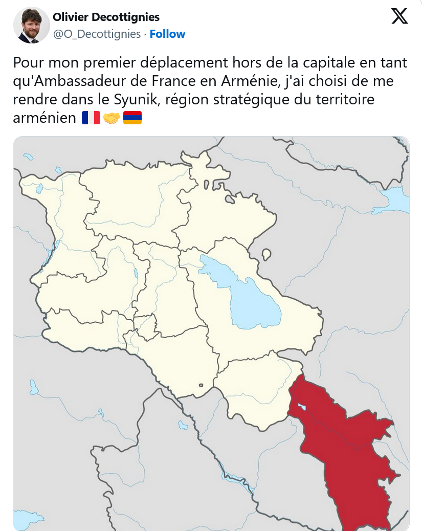 Olivier Decottignies :  » j&rsquo;ai choisi de me rendre dans le Syunik, région stratégique du territoire arménien