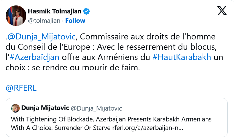 H. Tolmajian : un choix : se rendre ou mourir de faim.